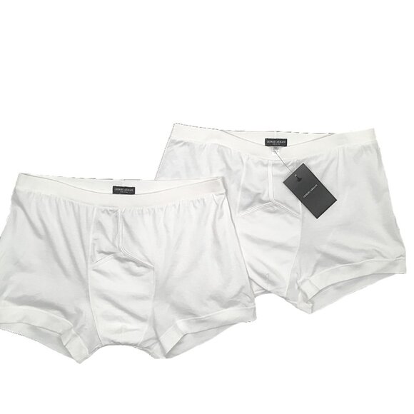 NEW Lot of 2 Pair Giorgio Armani Boxer Briefs Underwear! e 56 33 White Italy